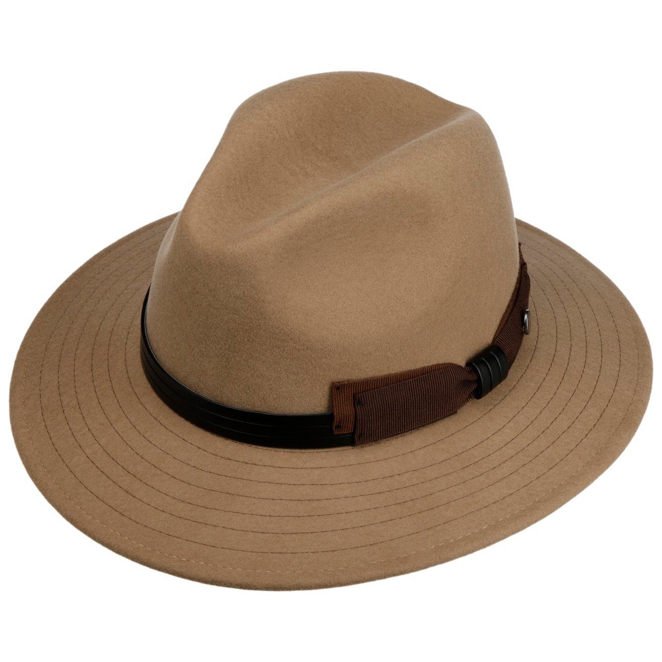 Lierys Filzhut (1-St) Travellerhut mit Lederband, Made in Italy
