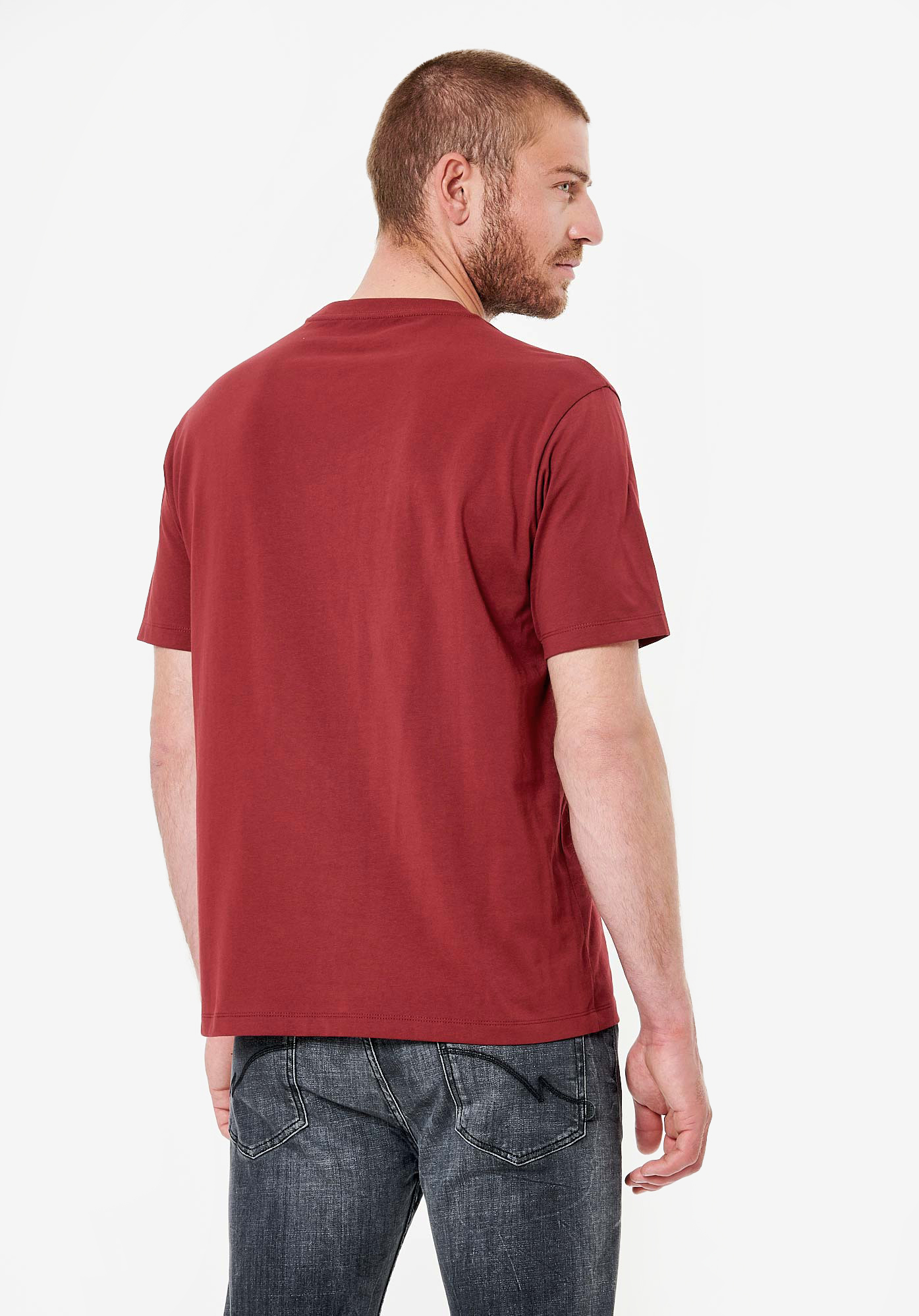 ROBIN  T-shirt bordeaux homme 100% coton