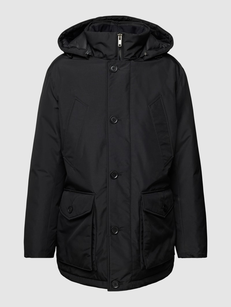 Jacke mit Kapuze Modell 'Osiass' in schwarz