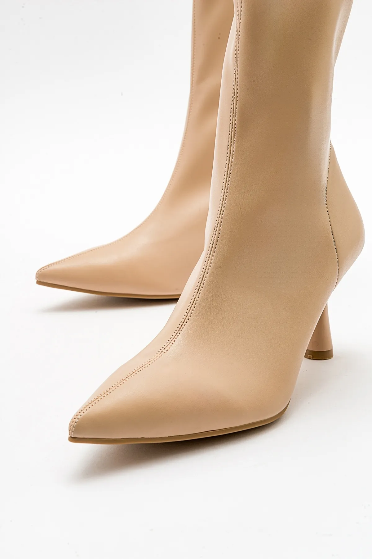 LuviShoes  Stiefelette - Beige - Pfennigabsatz/Stiletto