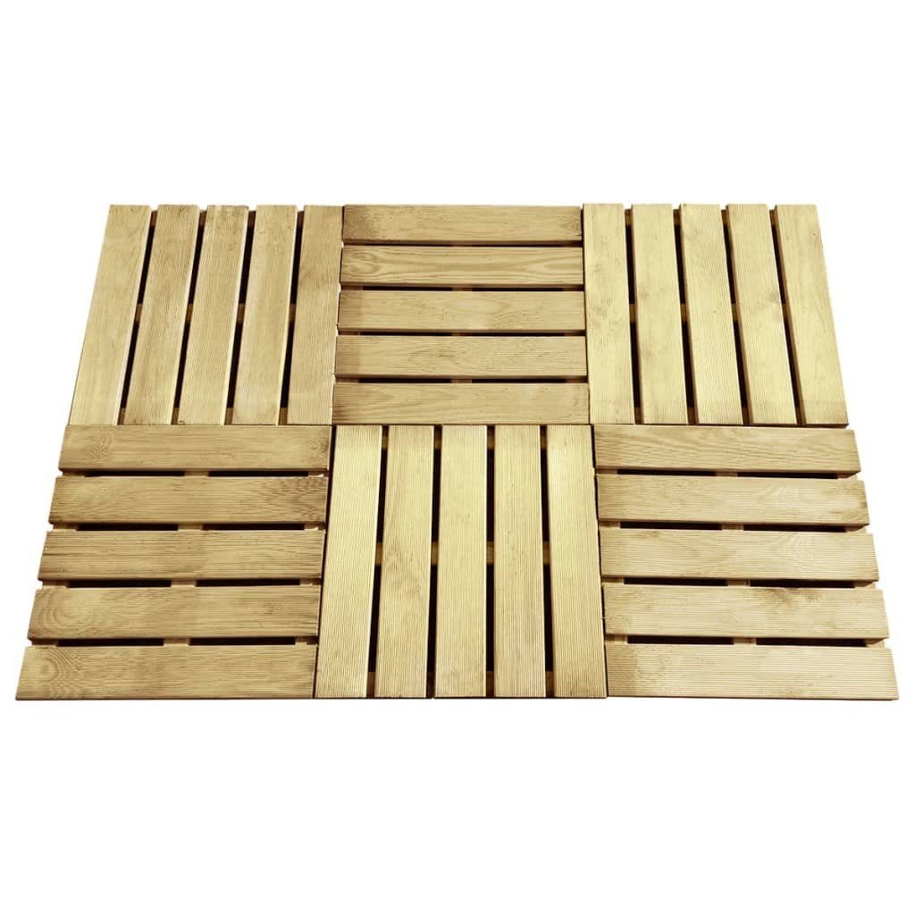 Teppichboden Terrassenfliesen 6 Stk. 50x50 cm Holz Grün, vidaXL, Höhe: 3.2 mm