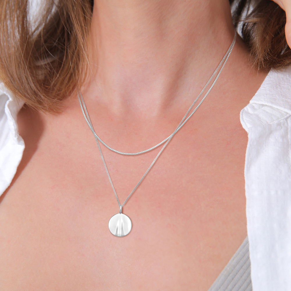 Elli Elli Collier Femmes Couches plaquettes Pendentif vagues design en argent sterling collier