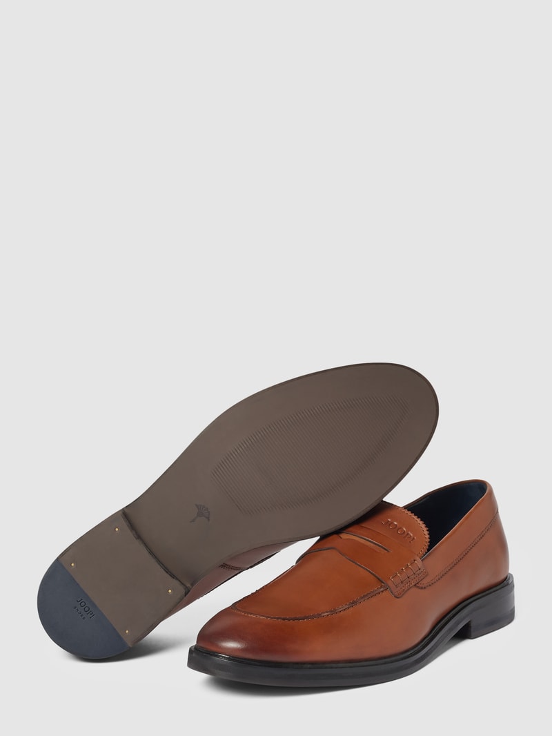 Loafers mit Label-Detail in cognac