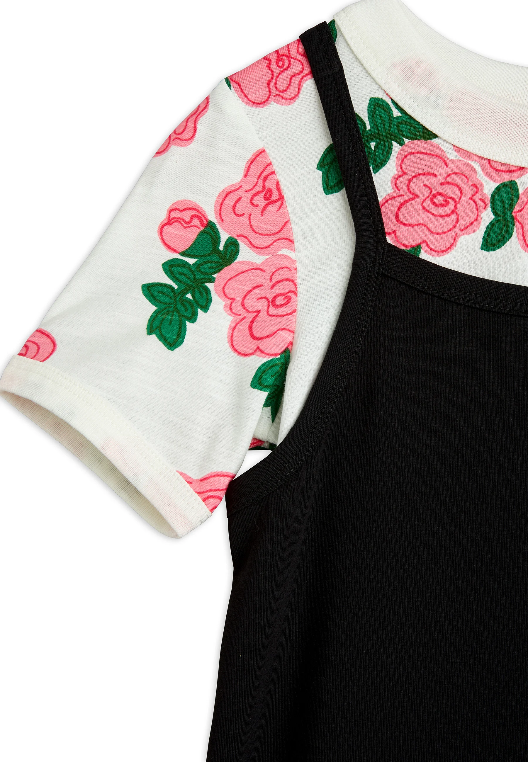 Mini Rodini CONJUNTO VESTIDO ROSAS - Camiseta con estampado