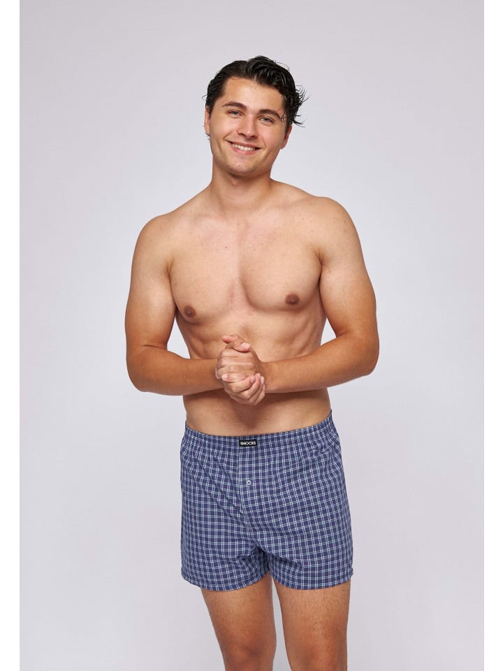 SNOCKS American Woven Boxershorts aus Bio-Baumwolle 3 Stück in Small Check günstig kaufen