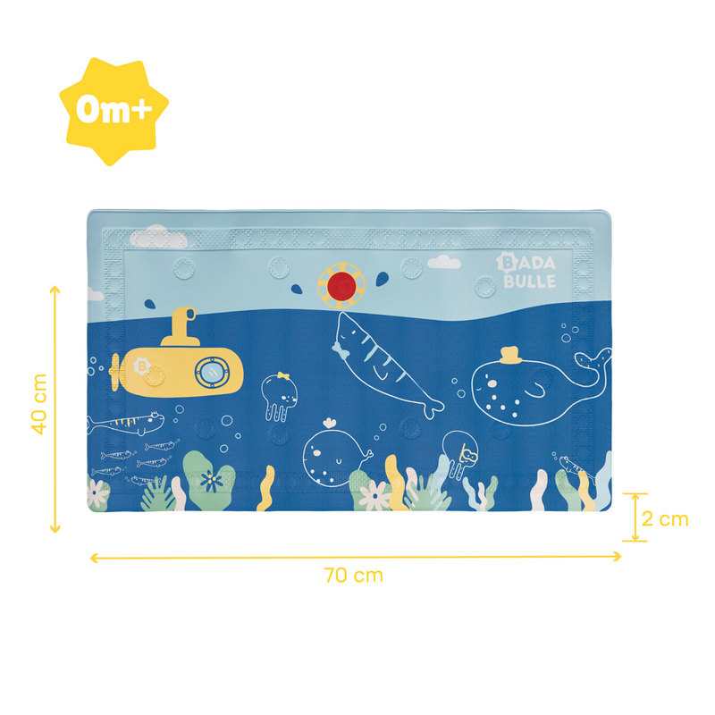 Tapis de bain avec témoin de température animaux marin Badabulle
