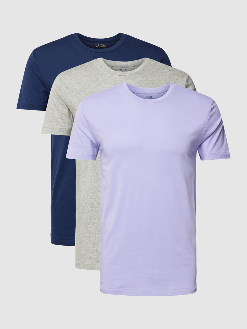 T-Shirt aus reiner Baumwolle im 3er-Pack in lavendel