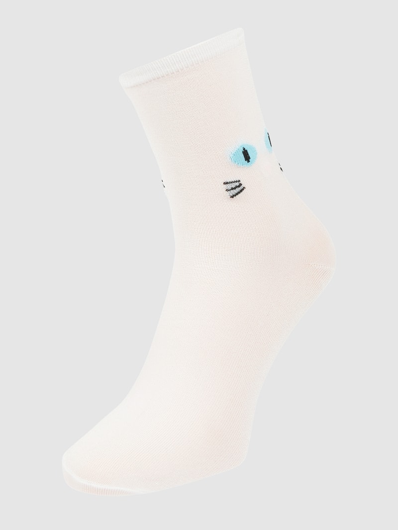 Socken mit Effektgarn in weiß