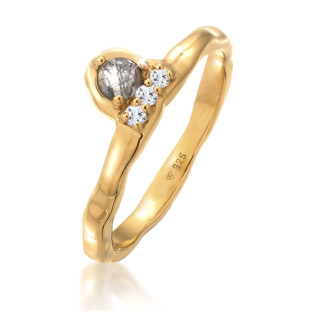 Elli PREMIUM Elli PREMIUM Bague Organe de fiançailles pour femmes avec quartz tourmaline et to Bague
