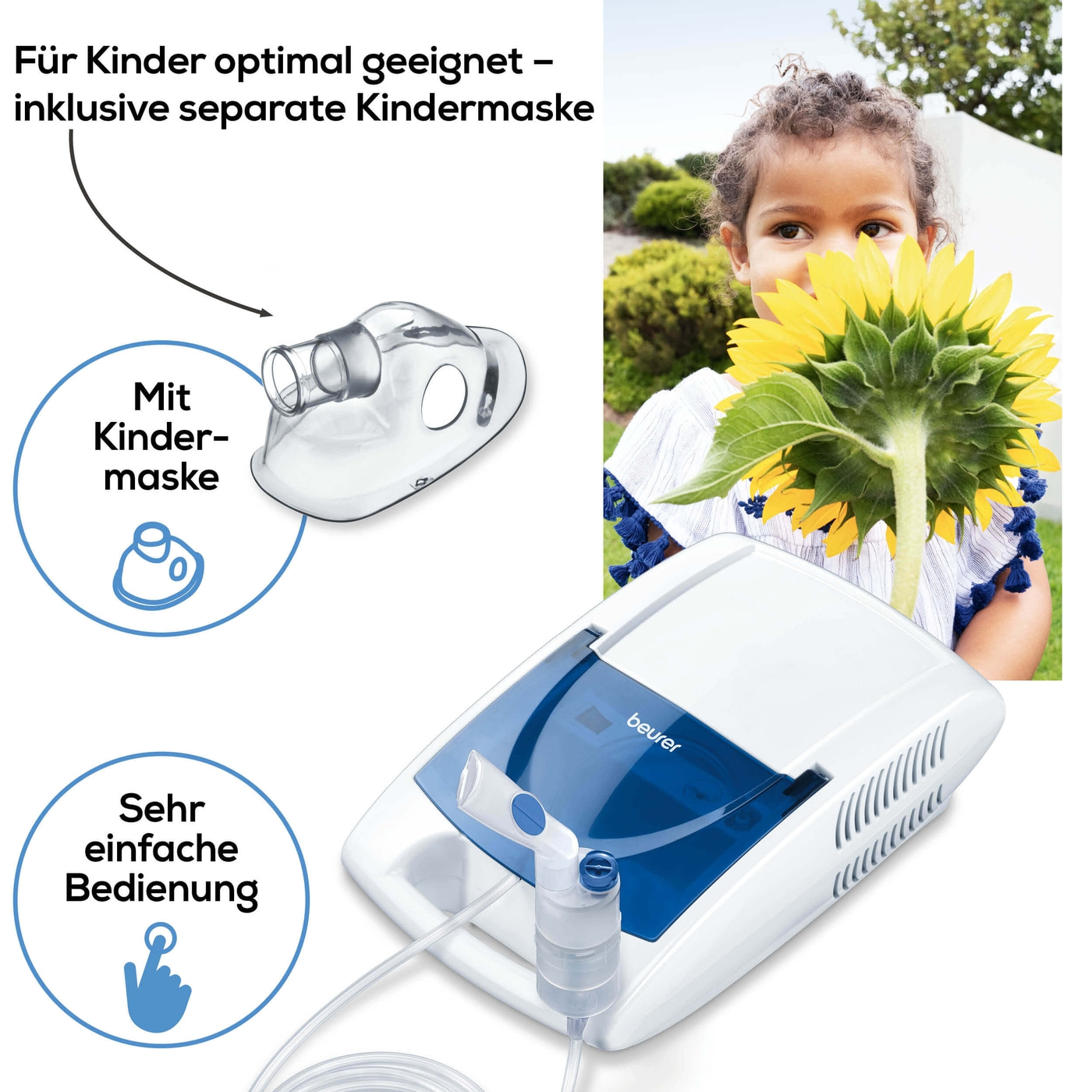 Beurer Inhalator IH 21-Inhaliergerät mit Kompressor-Drucklufttechnologie & kurzer Inhalationszeit