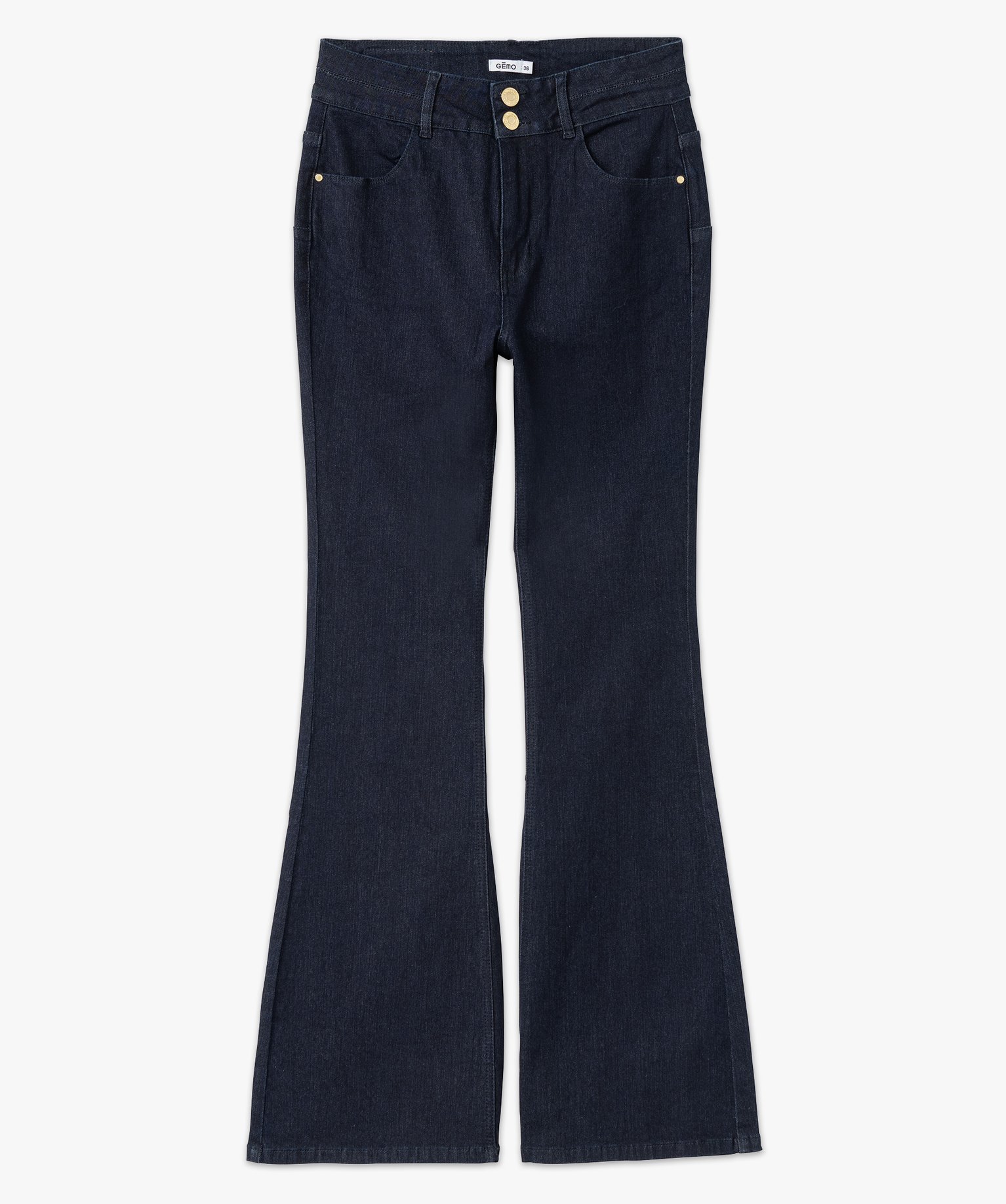 Jean Bootcut taille haute effet push-up femme brut | GEMO