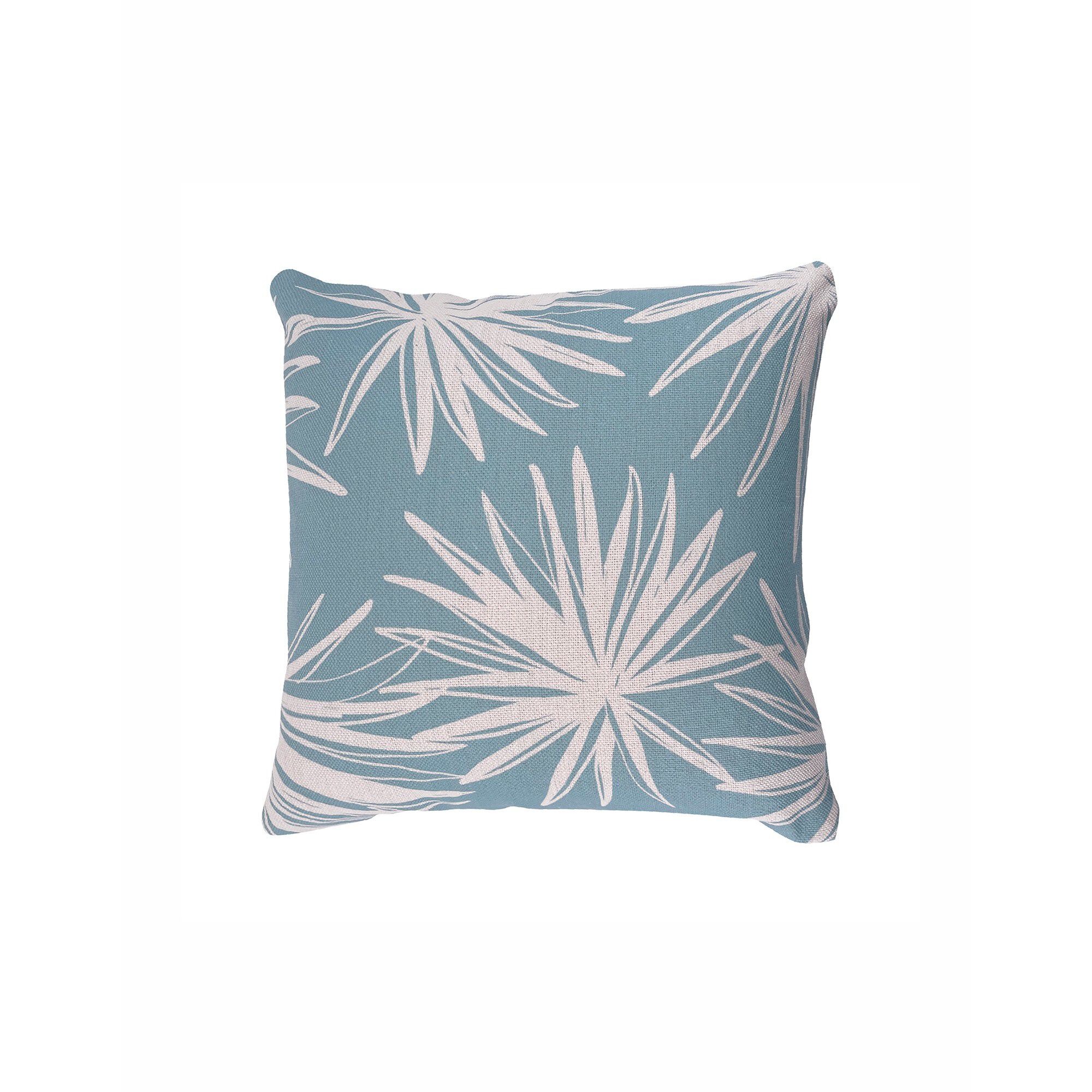 Coussin bicolore imprimé feuillage