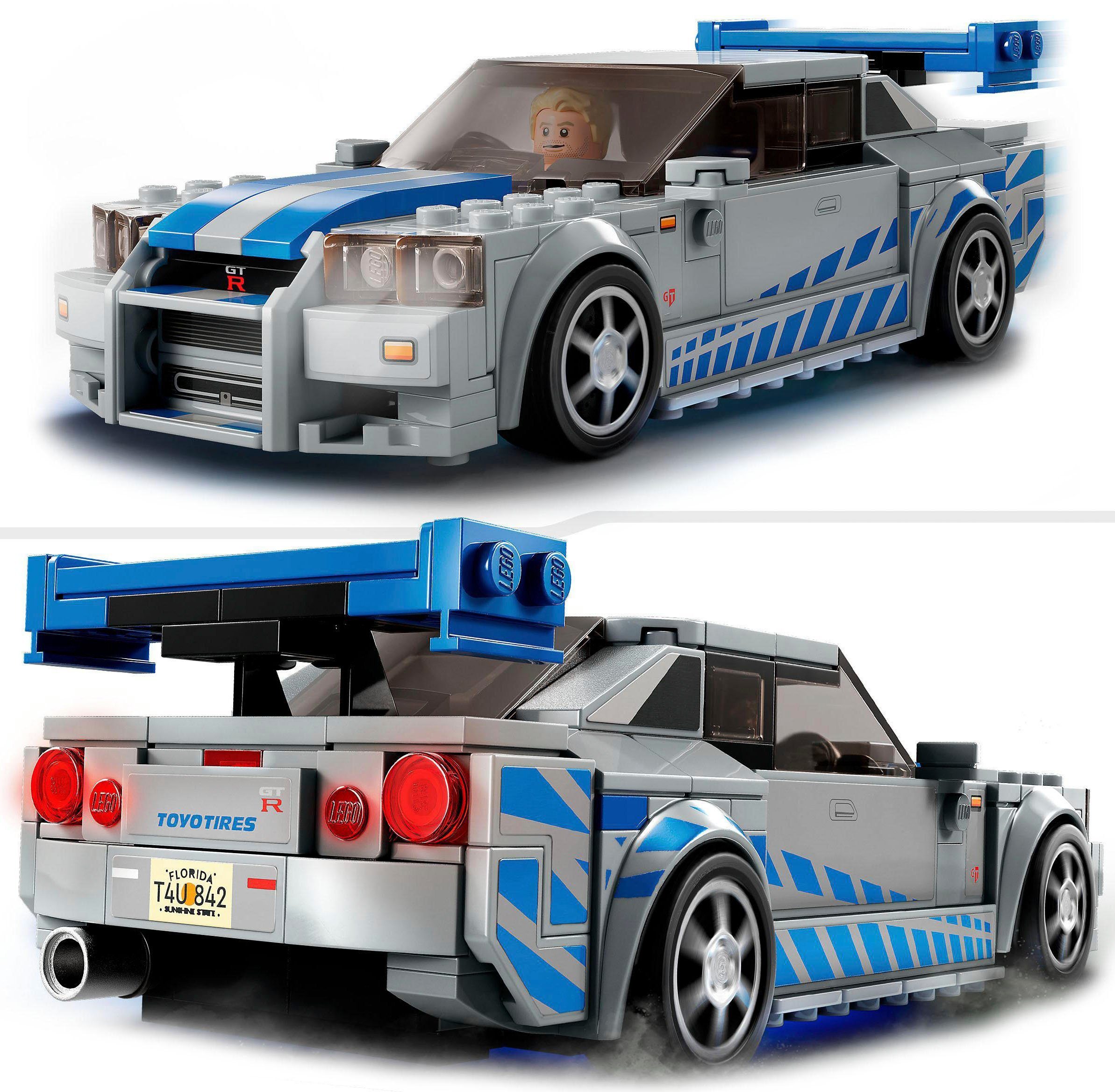 LEGO® Konstruktionsspielsteine 2 Fast 2 Furious – Nissan Skyline GT-R (R34) (76917), (319 St), LEGO® Speed Champions