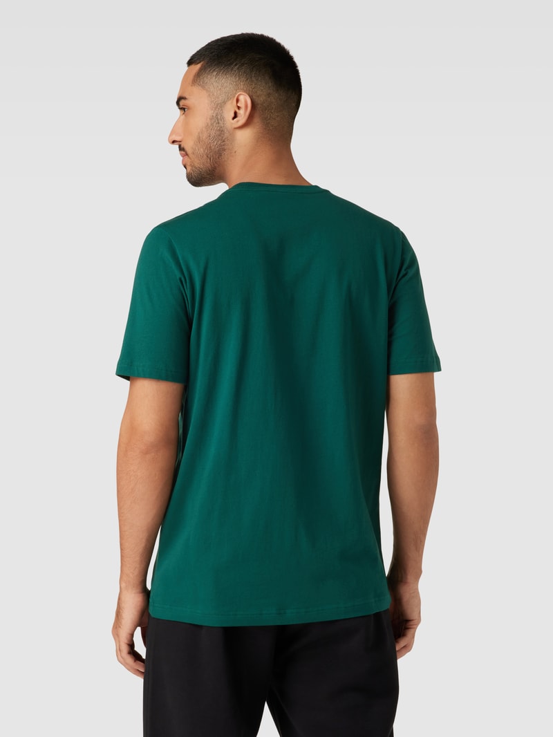 T-Shirt mit Label-Stitching in dunkelgrün