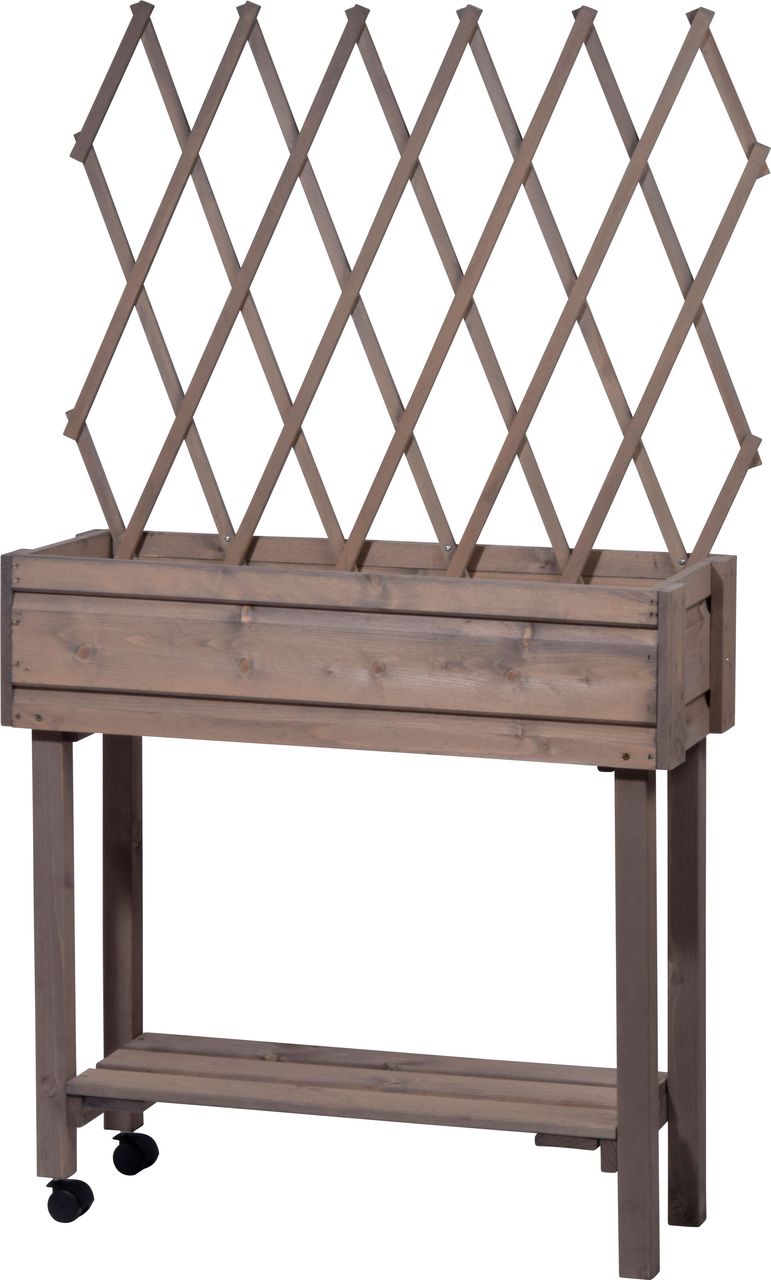 dobar Hochbeet mit Rankgitter, grau