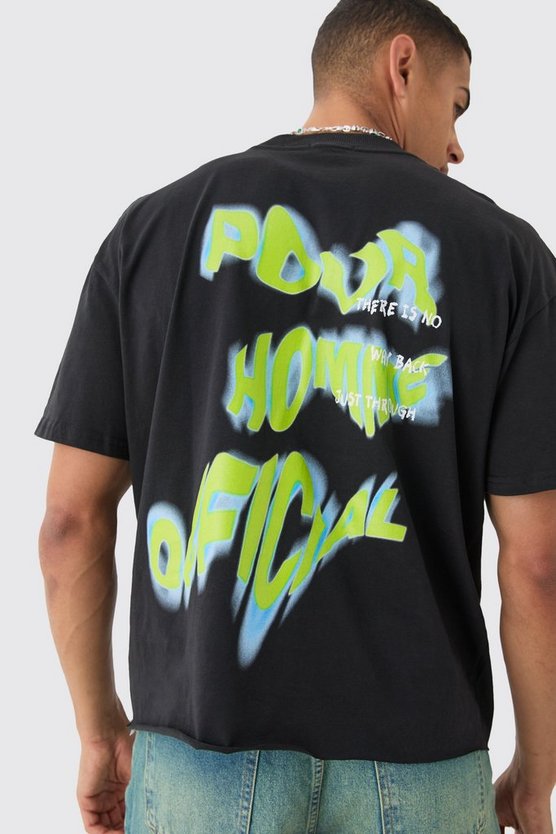 Kastiges Oversize T-Shirt mit Homme-Print