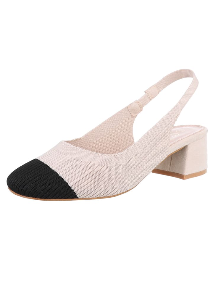 Ital-Design High Heel in Beige und Schwarz günstig kaufen