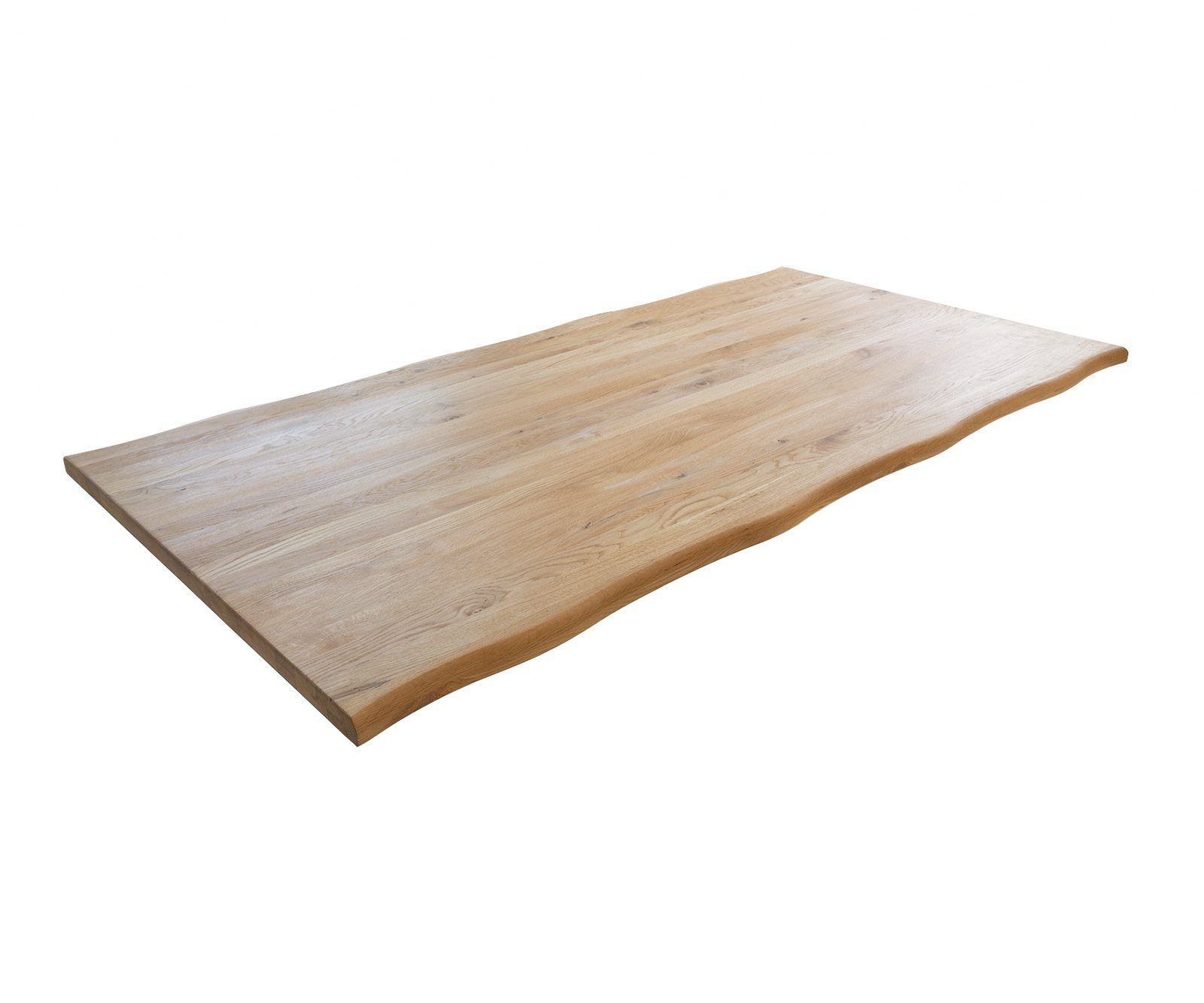 DELIFE Esstischplatte Edge-Pure, Eiche Natur 200x100 Live-Edge