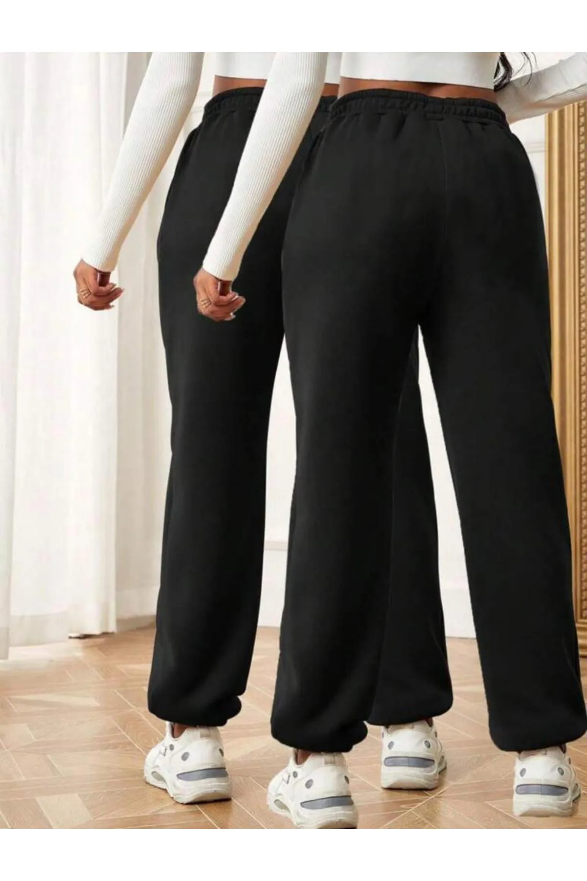 My Blog  Schwarze Los Angeles-Jogginghose für Damen mit elastischem Bund und Beinen