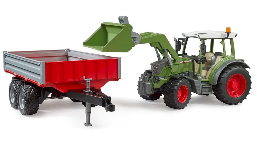 BRUDER - Fendt Vario 211 mit Frontlader und Bordwandanhänger