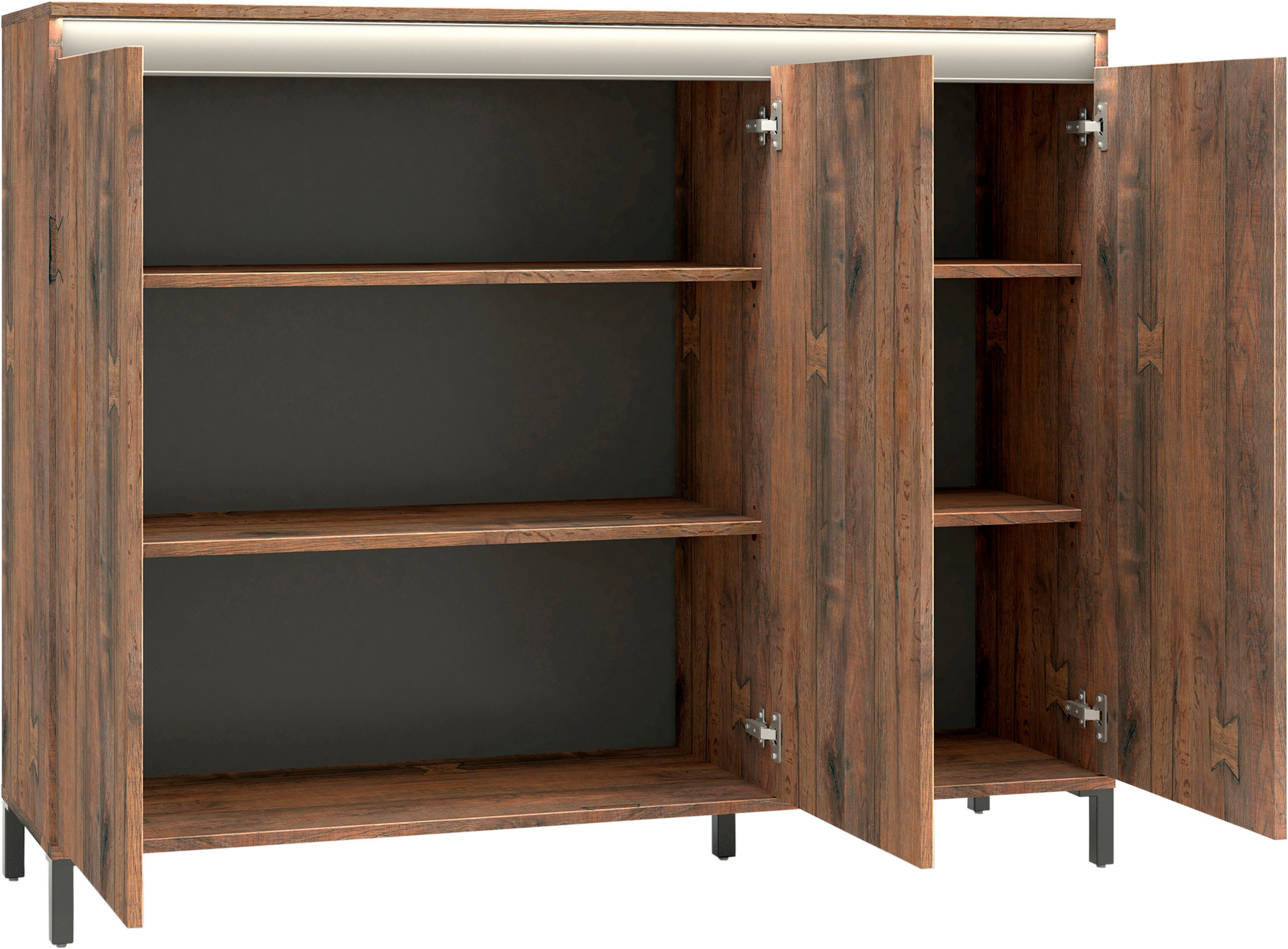 INOSIGN Highboard Genio Industrial, Mit wendbare Blende in weiß/ anthrazit, Höhe 110 cm