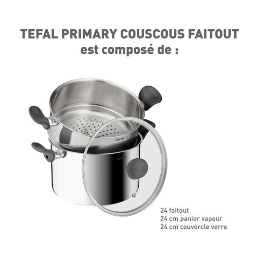Tefal Primary Couscoussier 24 cm E3089514 - Koszyk do gotowania na parze