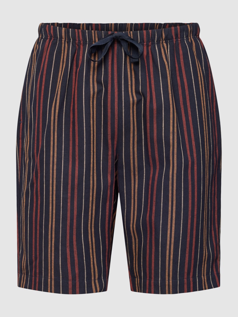 Pyjama-Shorts mit Streifenmuster in camel