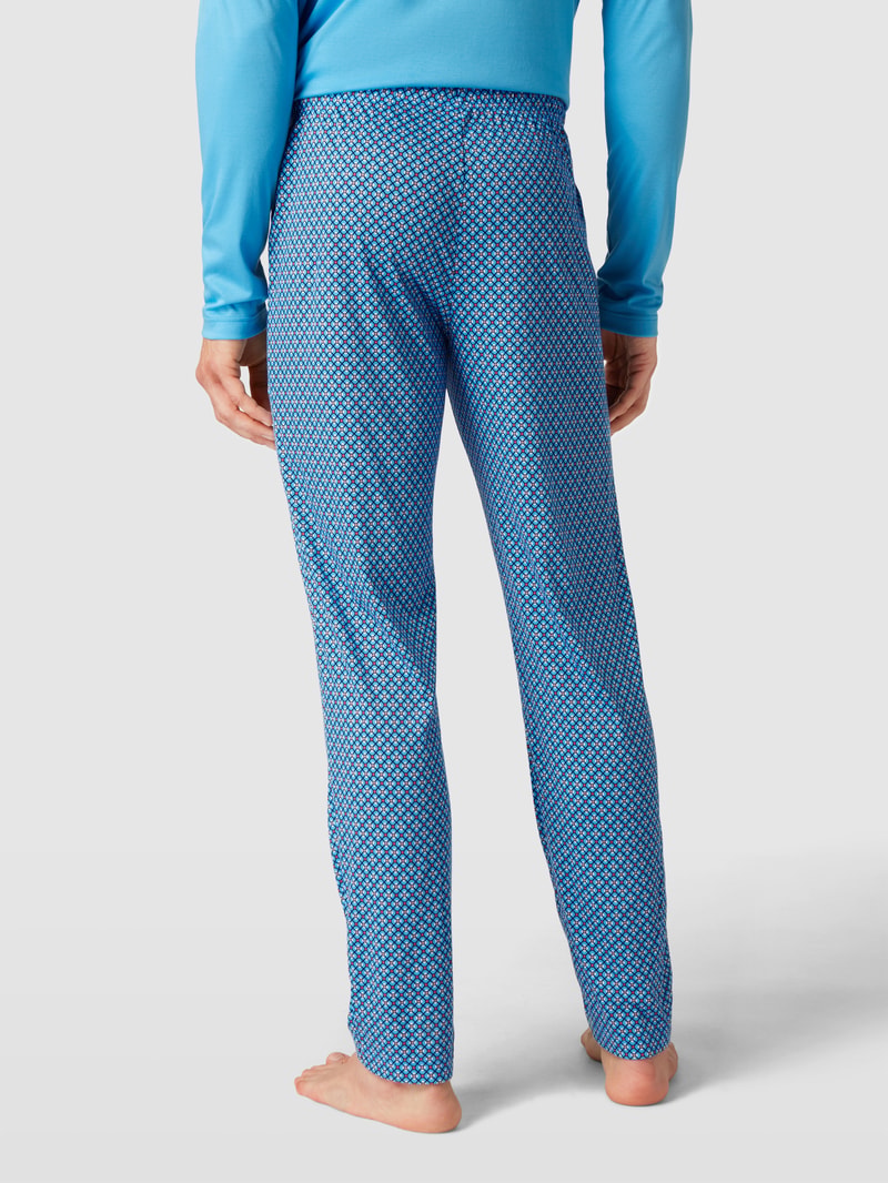 Pyjama-Hose mit Allover-Muster Modell 'REMIX' in türkis