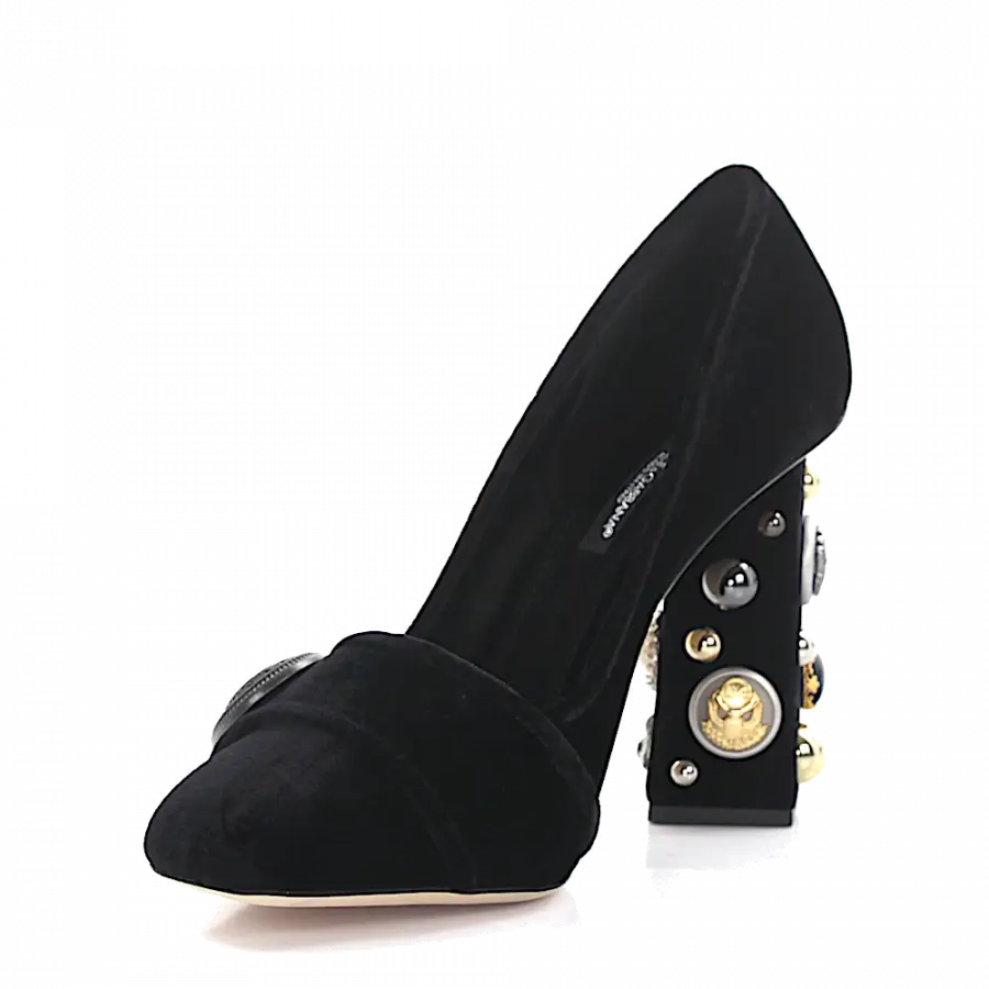 Dolce & Gabbana - Pumps Jackie Samt schwarz - schwarz