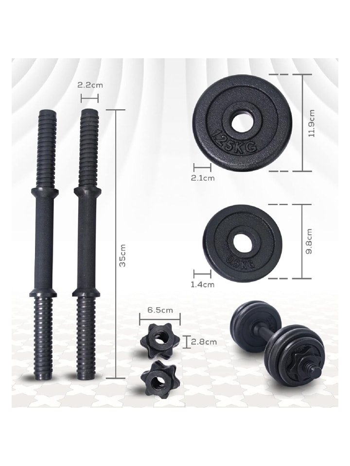 BnB Sports´ Bodybuilding Hantel 15 kg, Gewichtstraining, Gusseisen in Schwarz günstig kaufen 1
