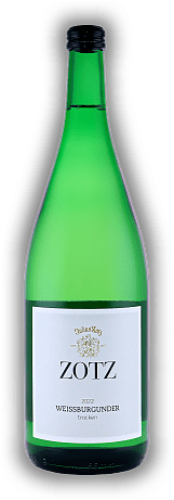 Julius Zotz, Weisser Burgunder, Qualitätswein, trocken, 2022, Baden  Julius Zotz, Weisser Burgunder, Qualitätswein, trocken, 2022, Baden  Ein frischer Weißburgunder aus dem Markgräflerland. Jahrgang 2022 - 1	 Liter - Vol 12,5%