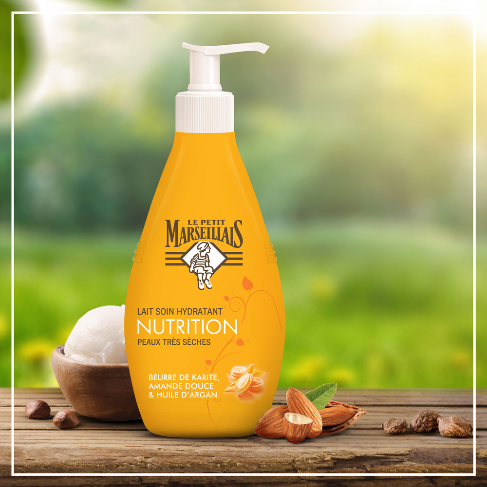 le petit marseillais Lait Corps Hydratant, Beurre de Karité,Amande et Huile d'Argan, 250ml Lait corps