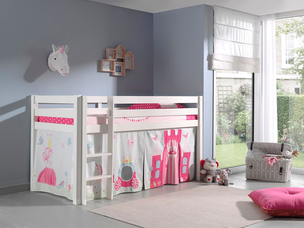 VIPACK Spielbett Pino mit Textilset Vorhang 