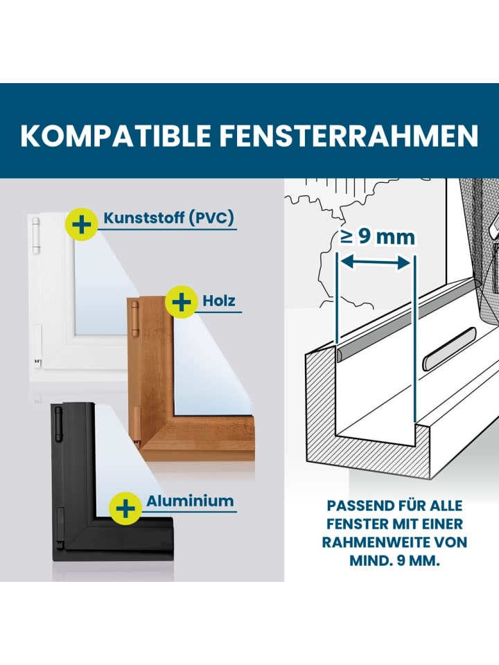 HOBERG Hoberg Fenster-Moskitonetz 150 x 130 cm günstig kaufen onesize