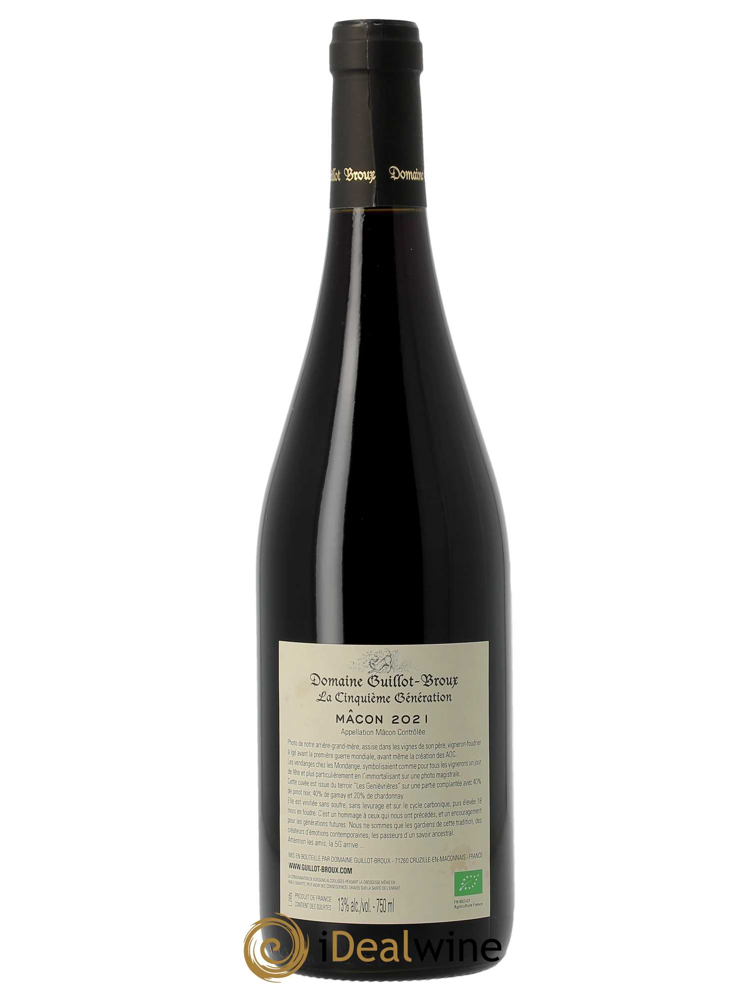 Mâcon Cinquième Génération Guillot-Broux (Domaine)  2021 - Lot de 1 Bouteille