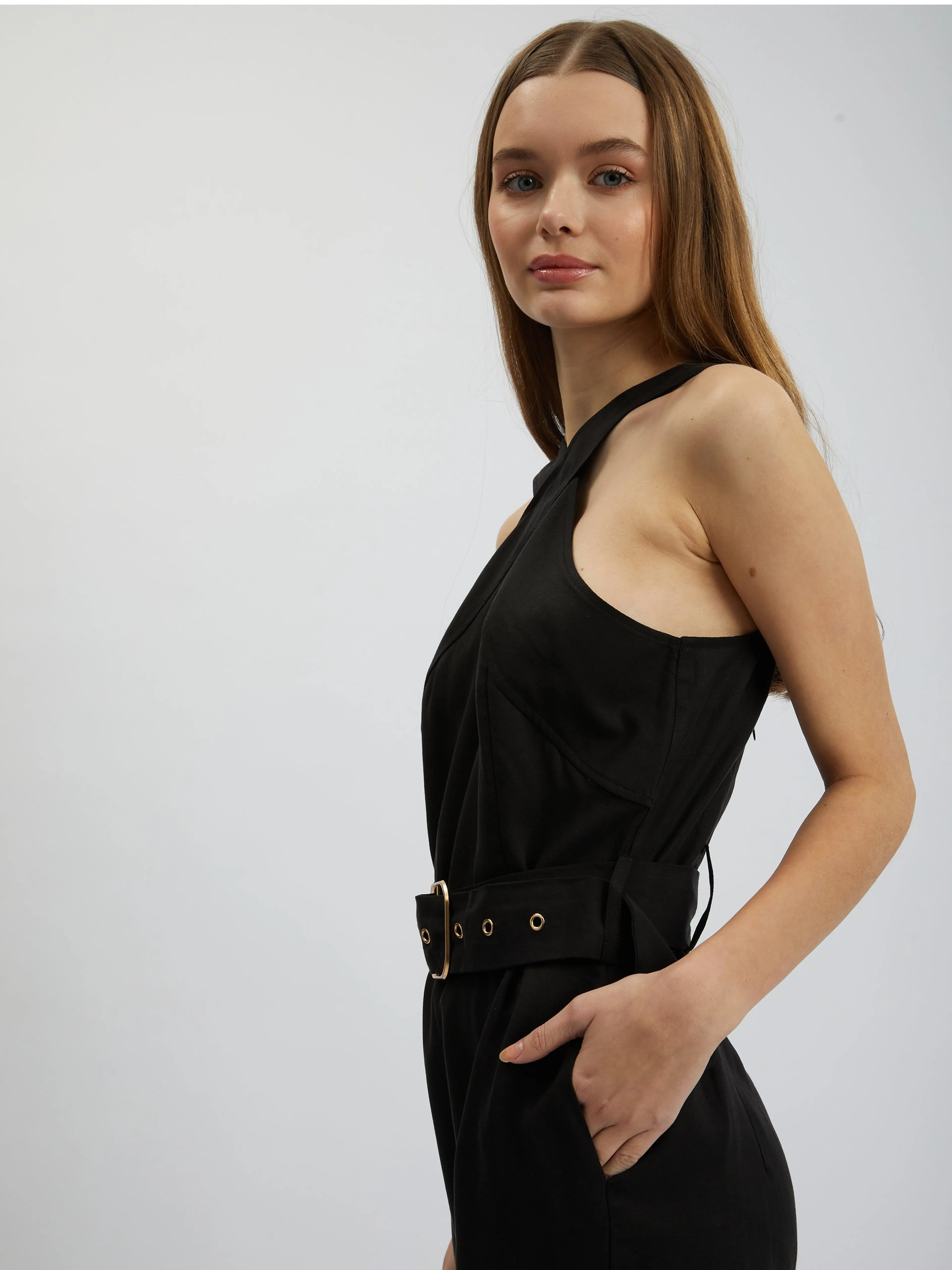 Schwarzer Damen-Overall ORSAY