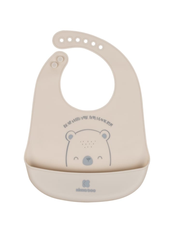 Kikkaboo Babylatz Bear with me Silikon in grau günstig kaufen onesize