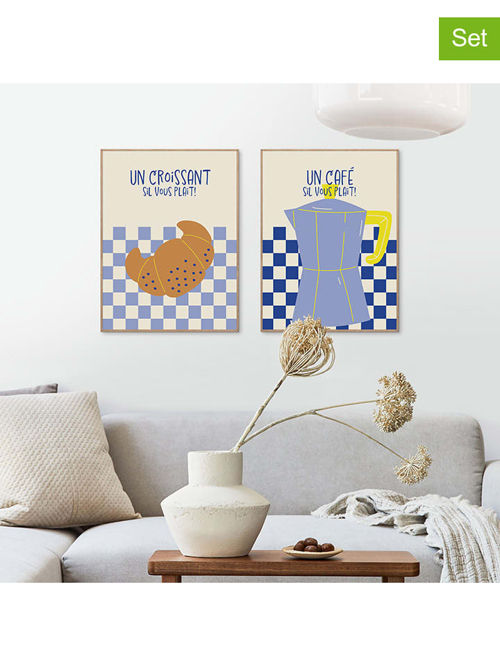 Orangewallz 2er-Set: Gerahmte Kunstdrucke 