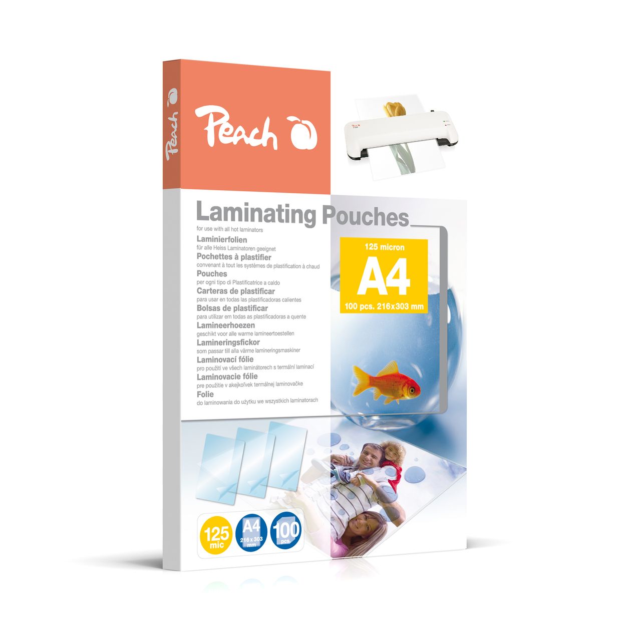 Peach Laminierfolien A4, 125 mic, glänzend, 100 Stk.
