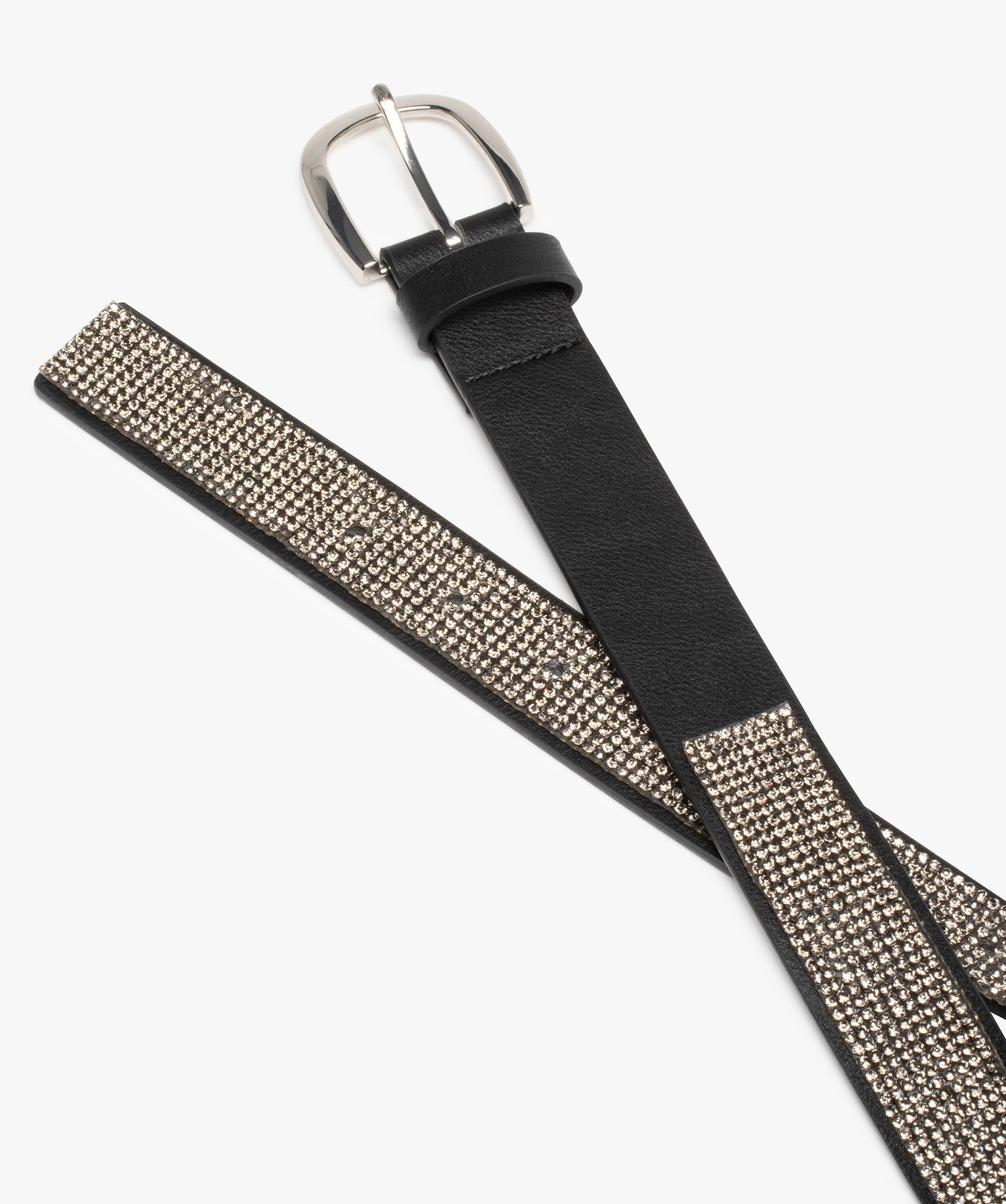 Ceinture femme brillante à strass gris | GEMO