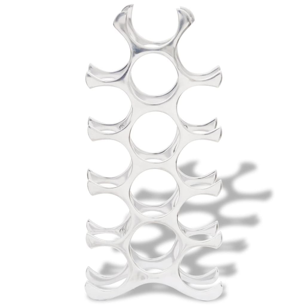 vidaXL Weinregal Flaschenregal für 15 Flaschen Silbern Aluminium, 1-tlg.