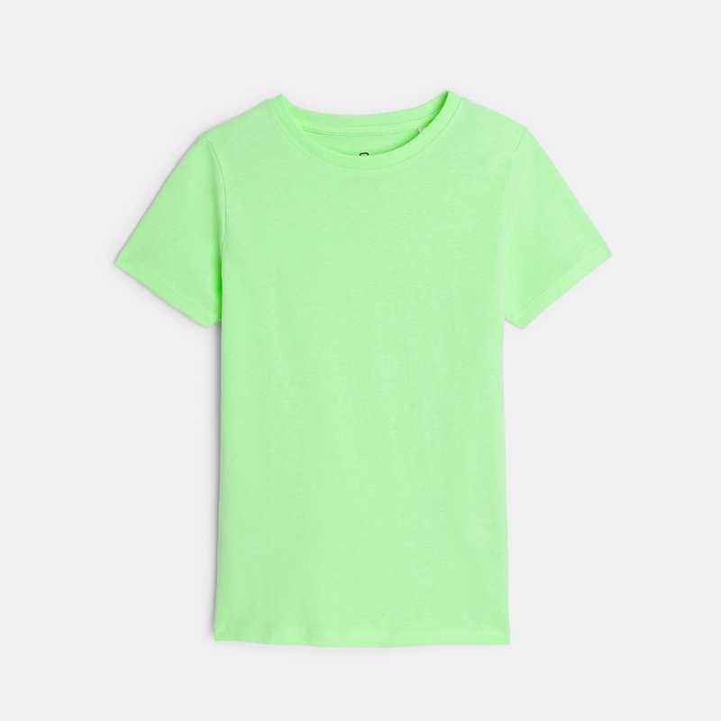 T-shirt basique manches courtes vert garçon