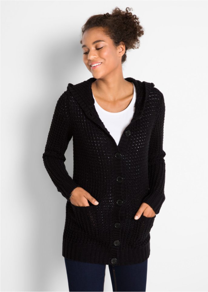 Strickjacke mit Kapuze