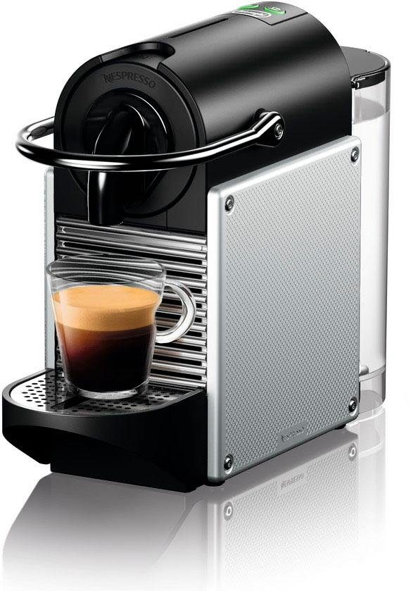 Nespresso Kapselmaschine Pixie EN 124.S von DeLonghi, Silber, inkl. Willkommenspaket mit 7 Kapseln