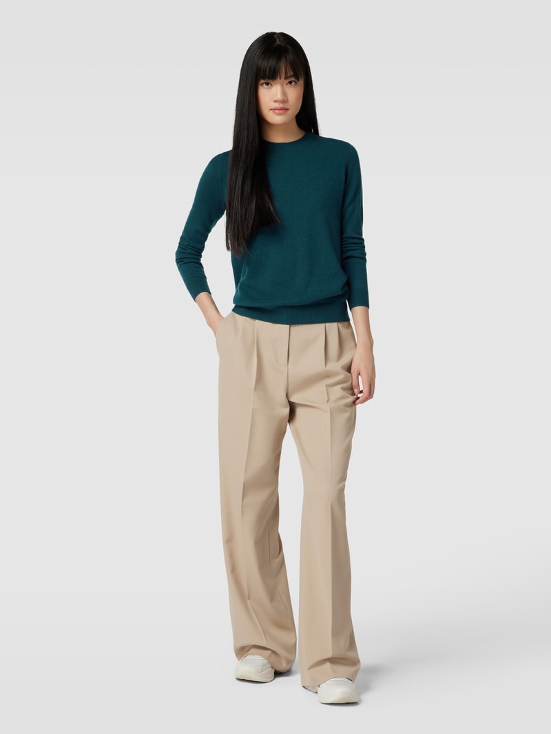 Kaschmirpullover in melierter Optik in petrol