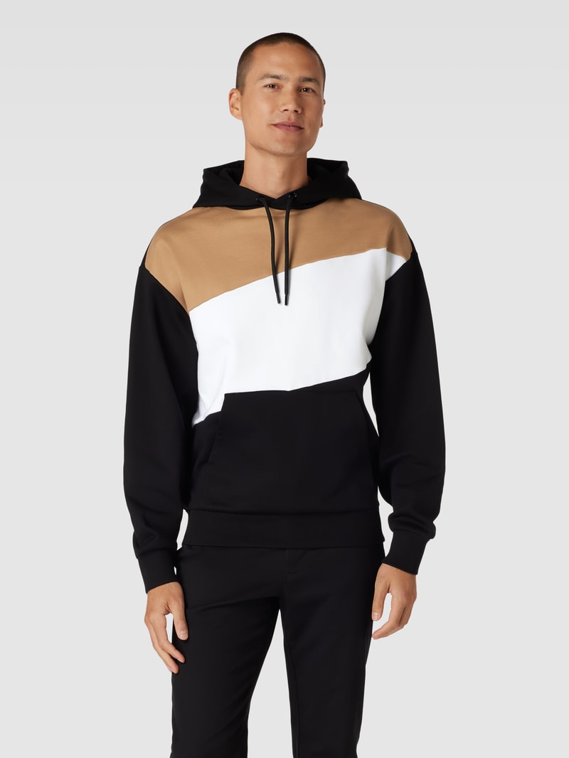 Hoodie im Colour-Blocking-Design Modell 'Sullivan' in schwarz