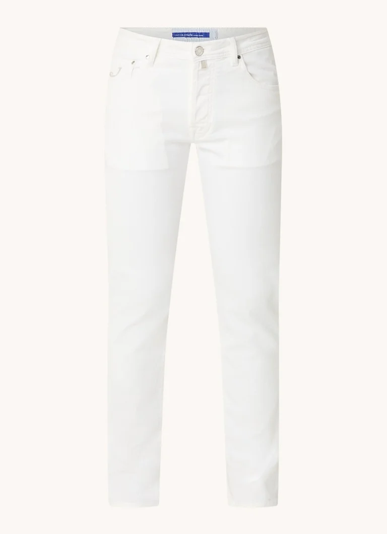 Blugi slim fit Nick de la Jacob Cohen, cu efect uzat.