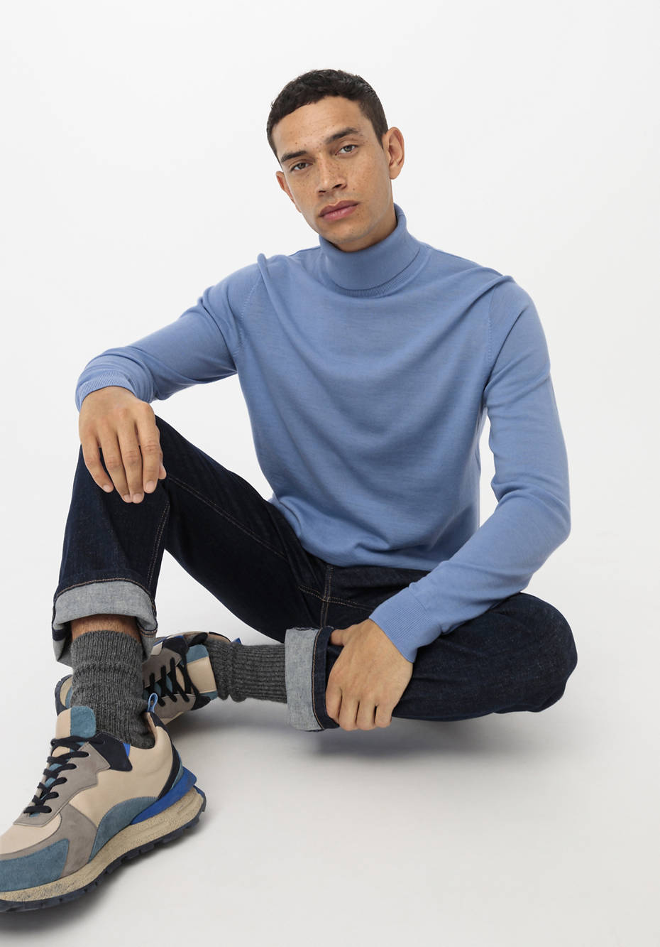 Rollkragen-Pullover aus reiner Bio-Merinowolle