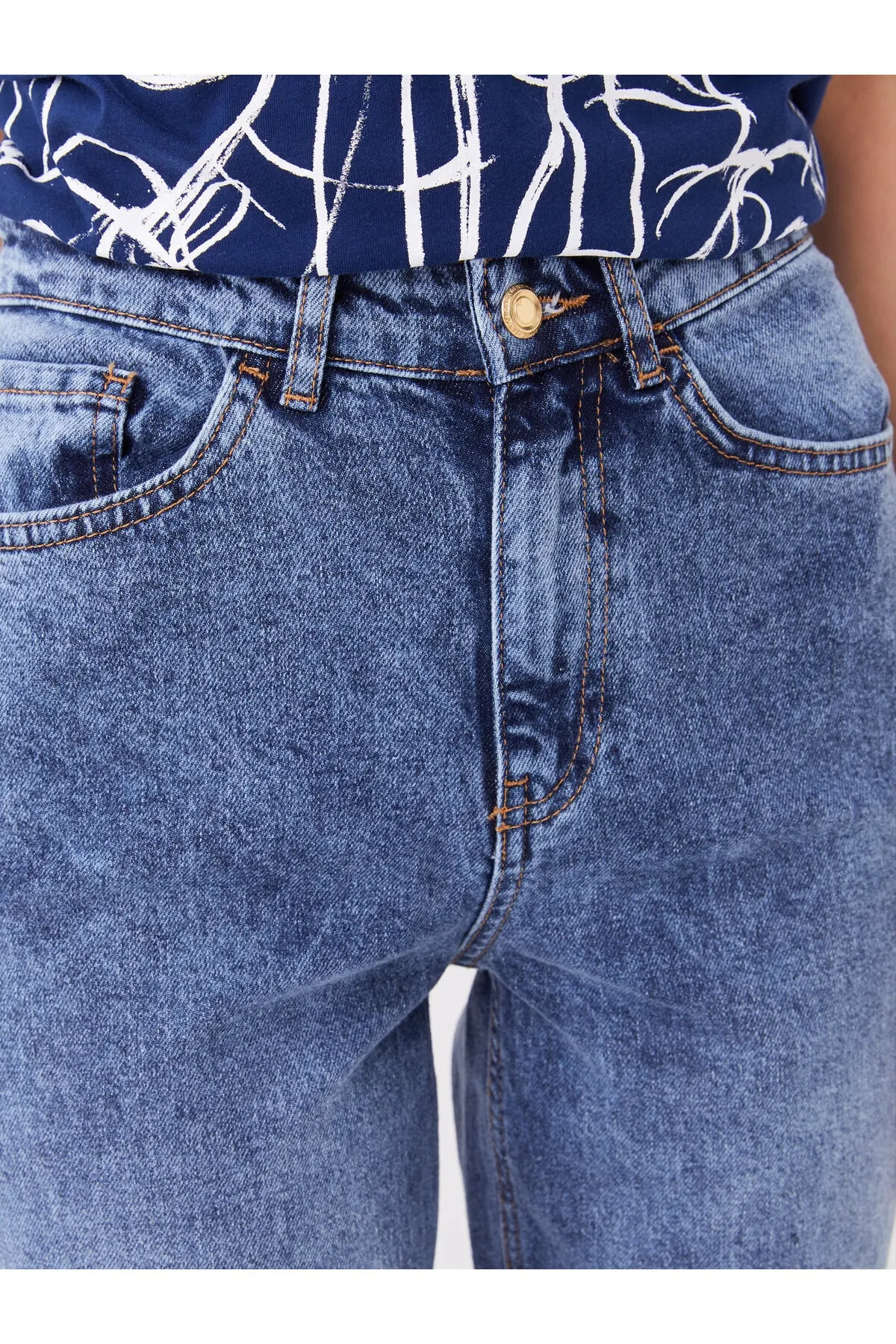 LC Waikiki  Mom-Fit-Jeanshose für Damen mit hoher Taille