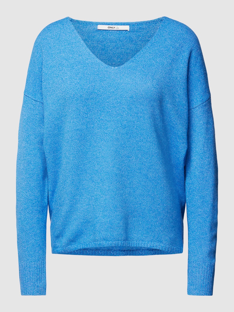Strickpullover mit V-Ausschnitt Modell 'RICA LIFE' in bleu